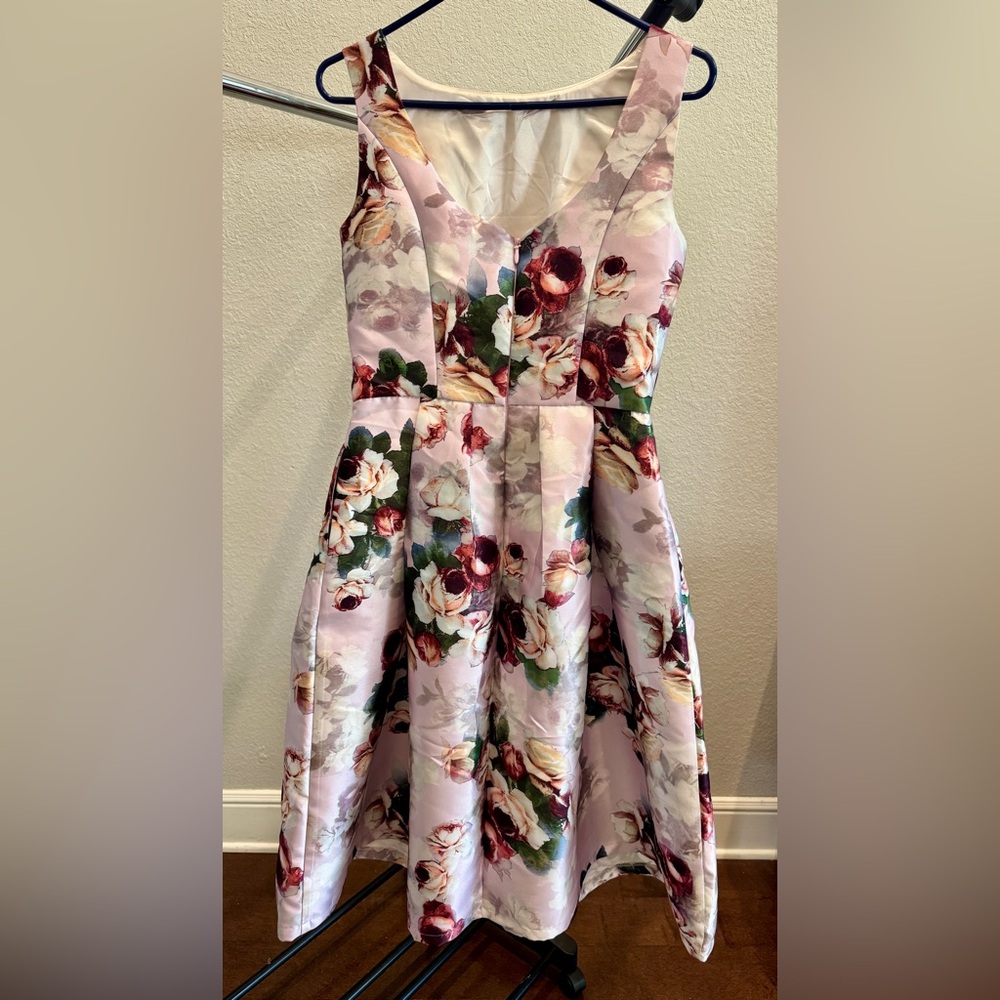 Womens Floral Dress in Pink and Green - Picture 2 of 5